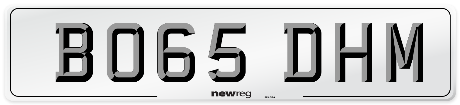 BO65 DHM Number Plate from New Reg